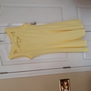 NWT Sleeveless yellow fit and flare dress Size 14